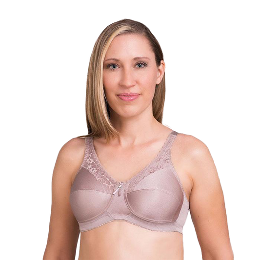 TruLife #210 Barbara Lace Accent Softcup Mastectomy Bra | Sandstone