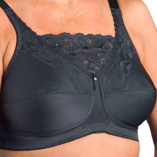 Nearly Me #660 Lace Cami Mastectomy Black Bra