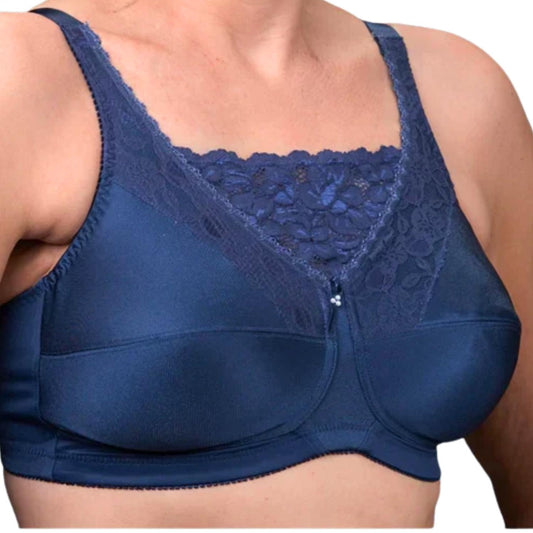 Nearly Me #660 Lace Cami Mastectomy Navy Blue Bra