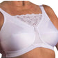 Nearly Me #660 Lace Cami Mastectomy White Bra