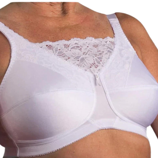 Nearly Me #660 Lace Cami Mastectomy White Bra