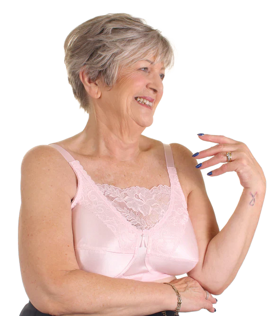TruLife #4019 Jessica Cami-style Lace-accent Mastectomy I Powder Pink