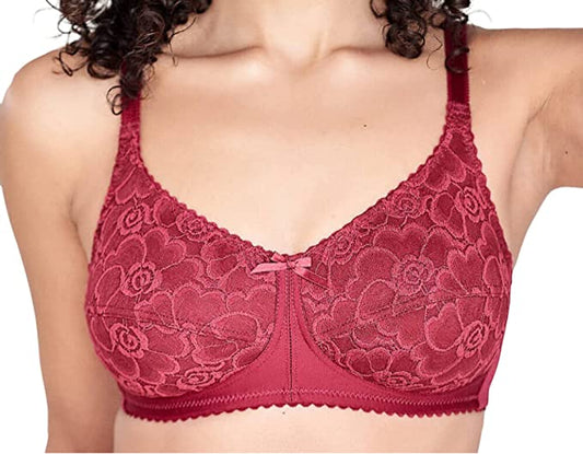Nearly Me Elizabeth Post Mastectomy Lumpectomy Pocket Burgundy Red Bra | #6395