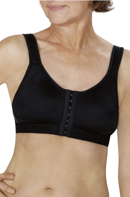 Amoena Ester Front Closure Post Surgical Black Bra | #42577