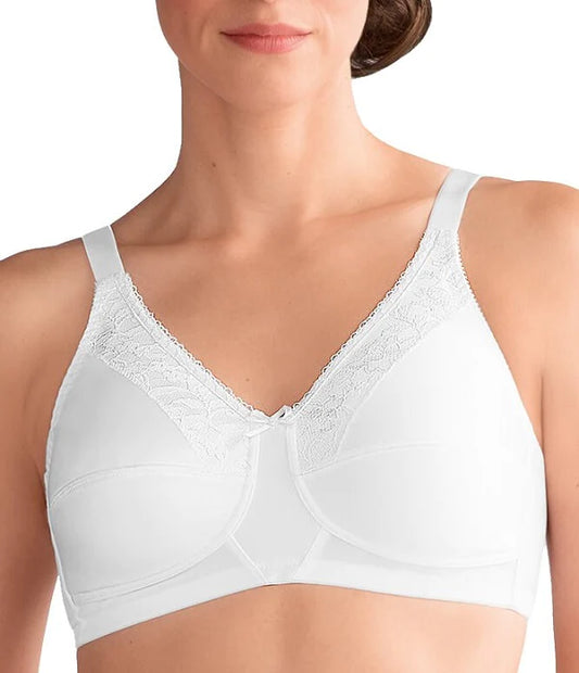 Amoena Nancy Wire-Free White Bra #44480